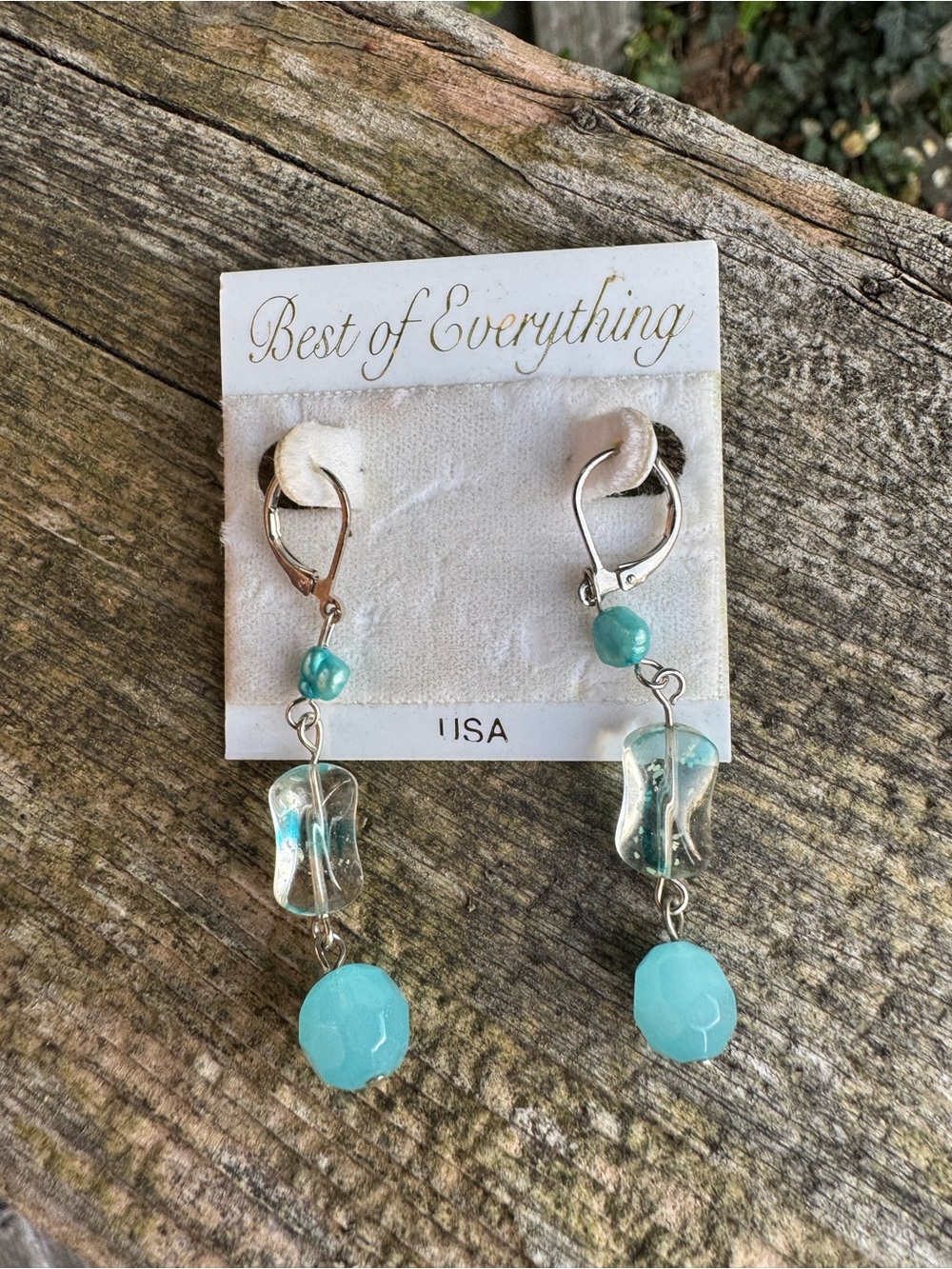 Turquoise Colour Freshwater Pearl Dangle Earrings - Best of Everything